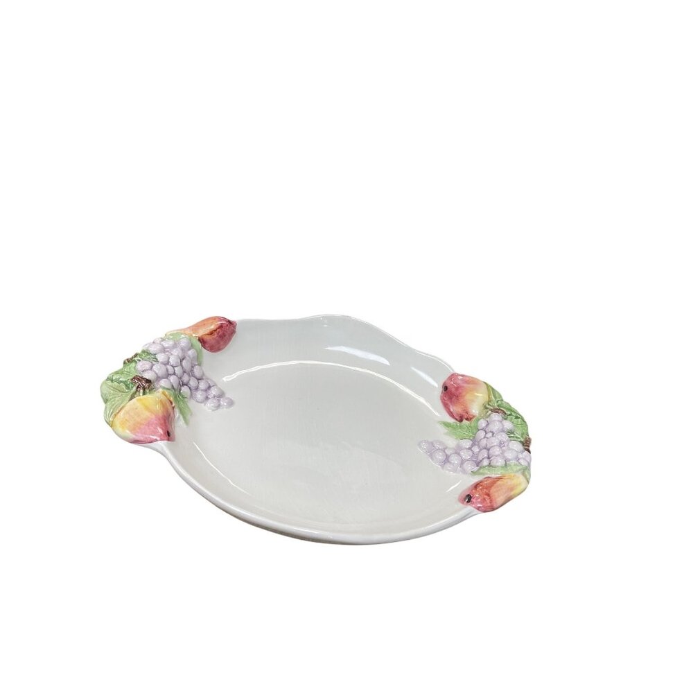 Made in Italy Ceramic VTG handpainted fruit 3d serve trinket dish SKU 9754